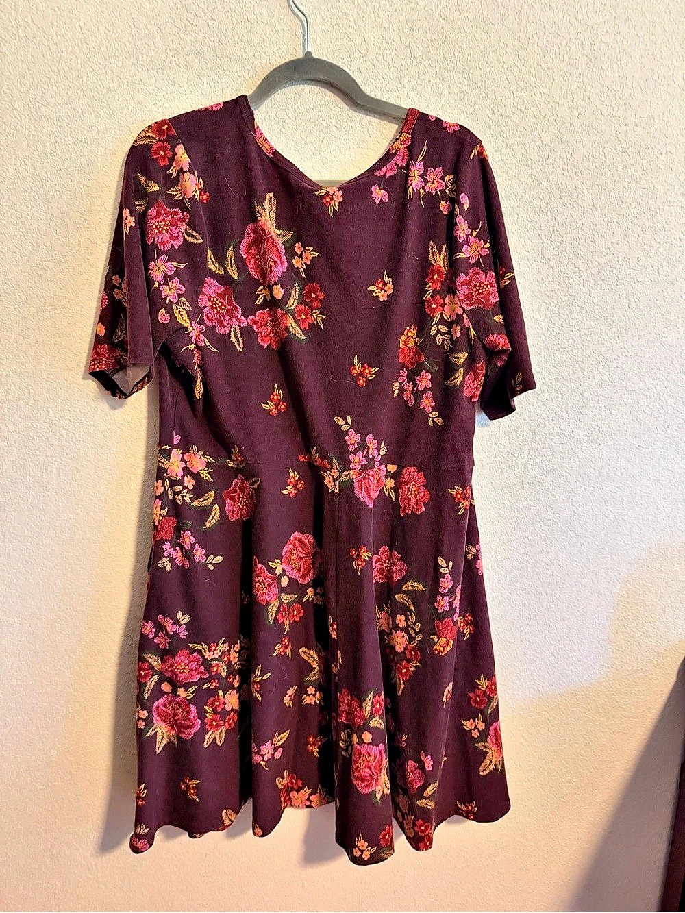 Torrid Foxy Skater Mini Dress Floral Purple & Pink Size 2